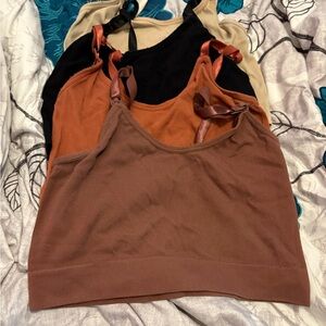 Elegant Women's Bralette Set - Black, Brown, Tan